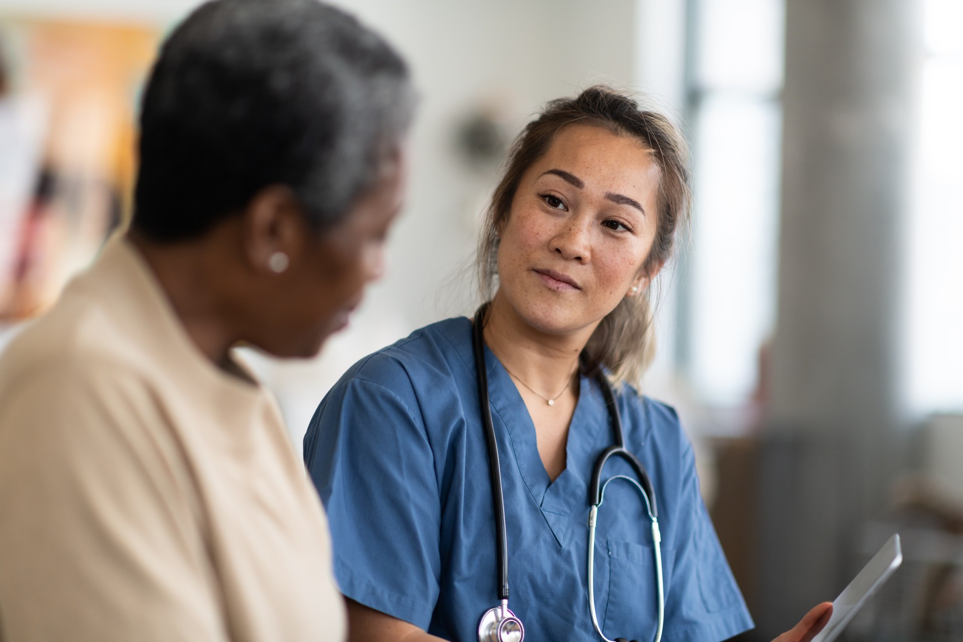 Doctor and patient having a conversation